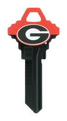 HILLMAN NCAA George Bulldogs House/Office Key Blank 68 Single For Schlage Locks Red