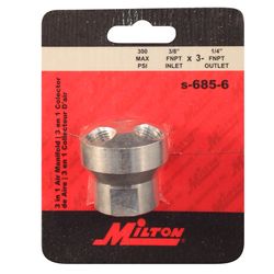Milton Aluminum Air Line Manifold 3/8 in. FPT X 1/4 in. FPT 1 pc