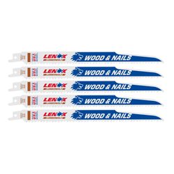 LENOX LUMBERWOLF 9 in. Bi-Metal Reciprocating Saw Blade 6 TPI 5 pk