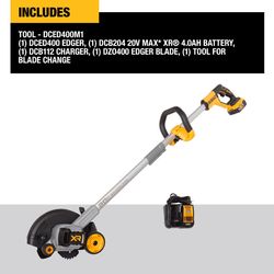 DeWalt DCED400M1 20 V Battery Edger Kit (Battery & Charger)