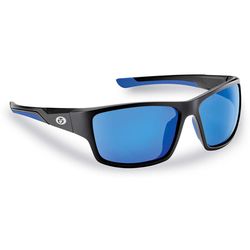 Flying Fisherman Sand Bank Sunglasses Unisex Matte Black Frame Smoke Blue Mirror Lens Polarized
