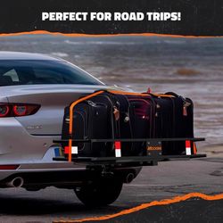 Mockins 48x20x6 Raised Hitch Cargo Carrier with Carrier Bag Hitch Cargo Carrier Set 1 pk