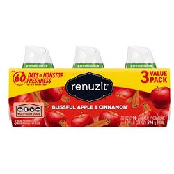 Renuzit Blissful Apple & Cinnamon Scent Air Freshener 21 oz Gel 3 pk