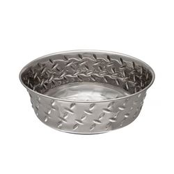 Loving Pets Silver Diamond Plated Stainless Steel 8 cups Pet Bowl For Dogs