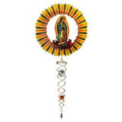 Spinfinity Designs Stainless Steel 14 in. Lady Guadalupe Wind Spinner Mini Set