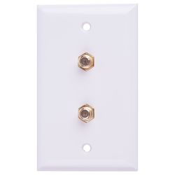 Monster Just Hook It Up White 1 gang Plastic Coaxial Wall Plate 1 pk