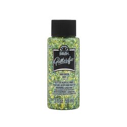 FolkArt Glitterific Glitter Green Craft Paint Exterior and Interior 2 oz