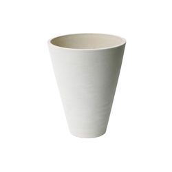 Algreen 14 in. H X 11 in. D Plastic Taper Ribbed Planter Whitesand