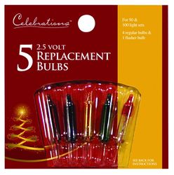 Celebrations Incandescent Mini Multicolored 5 ct Replacement Christmas Light Bulbs
