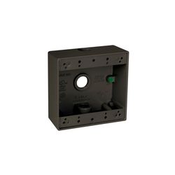 TayMac Old Work 32 cu in Square Die-Cast Metal 2 gang Weatherproof Box Bronze