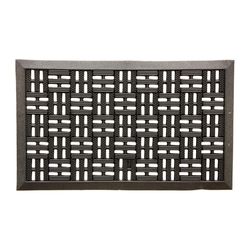 Southern Oaks 18 in. W X 30 in. L Black Trellis Scraper Rubber Door Mat