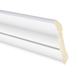 Inteplast Building Products 1/2 in. H X 3-3/16 in. W X 8 ft. L Prefinished White Polystyrene Trim