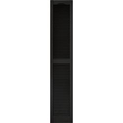 Builders Edge 80 in. H X 14.5 in. W Black Louvered Vinyl Shutter 2 pk