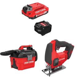 CRAFTSMAN V20 3Ah Advanced Battery Starter with 2Gal Wet/Dry Vac with Jig Saw