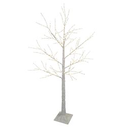 Holiday Bright Lights LED Warm White Lighted Birch Tree 68 in. Yard Decor