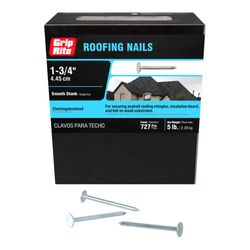 Grip-Rite 1-3/4 in. Roofing Electro-Galvanized Steel Nail Flat Head 5 lb
