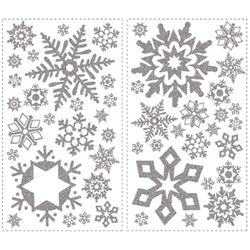 RoomMates Assorted in. W X 1.1 - 6.9 in. L Glitter Snowflakes Peel and Stick Wall Decal