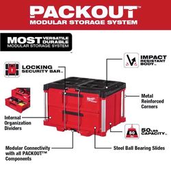 Milwaukee Packout 22 in. Modular 2-Drawer Tool Box Black/Red