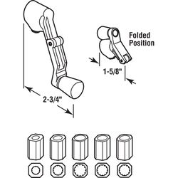 Prime-Line Painted White Zinc Single-Arm Casement Folding Crank Handle For Universal