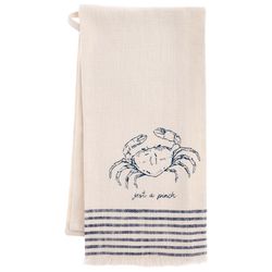 Karma Waterfront Black/White Cotton Crab Tea Towel 1 pk
