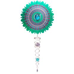 Spinfinity Designs Multi-color Stainless Steel 6.5 in. Crystal Cosmic Mandala Mini Set Outdoor Spinn