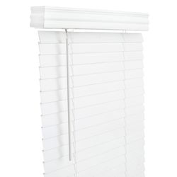 Living Accents Faux Wood 2 in. Blinds 72 in. W X 60 in. H White Cordless