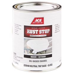 Ace Rust Stop Indoor and Outdoor Gloss Neutral Base Oil-Based Enamel Rust Prevention Paint 1 qt