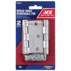 Ace 3 in. L Galvanized Broad Hinge 2 pk