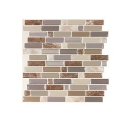Smart Tiles 9.36 in. W X 9.73 in. L Multicolored Mosaic Vinyl Adhesive Wall Tile 4 pc