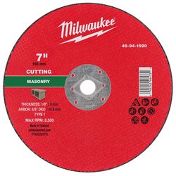 Milwaukee 7 in. D X 5/8 in. X 1/8 in. thick Masonry Cut-Off Wheel 1 pc
