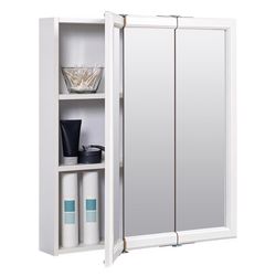 Zenna Home 26 in. H X 24 in. W X 4.5 in. D Rectangle Tri-View Medicine Cabinet