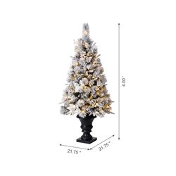 Glitzhome 4 ft. Pencil LED 100 ct Pine Artificial Christmas Tree