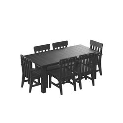 Breeo X Series 7 pc Black Poly Lumber Dining Set