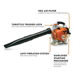 STIHL BG 86 166 mph 444 CFM Gas Handheld Leaf Blower