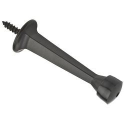 National Hardware Zinc w/Rubber Tip Oil Rubbed Bronze Black Rigid Door Stop Mounts to wall .7 in.