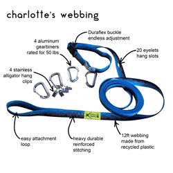 Outdoor Element Charlotte's Blue/Silver Webbing Camp Organizer 0.75 in. W X 144 in. L 1 pk