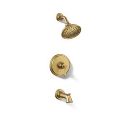 Kohler Facile Vibrant Brushed Moderne Brass Tub and Shower Faucet