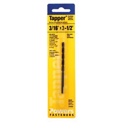 HILLMAN Tapper 3/16 in. X 3-1/2 in. L Carbon Steel Drill Bit Straight Shank 1 pc