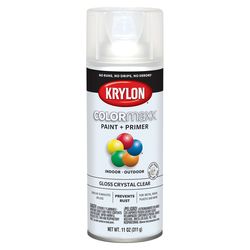 Krylon ColorMaxx Gloss Crystal Clear Paint + Primer Spray Paint 12 oz