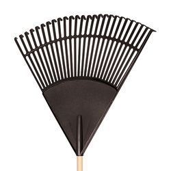 UnionTools 66.75 in. 24 Tine Poly Leaf Rake Wood Handle