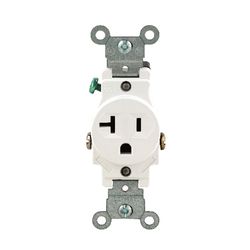 Leviton  20 amps 125 volt White  Outlet  5-20R  1 pk 