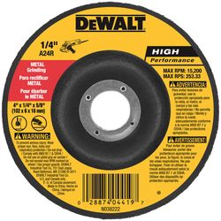DeWalt 4 in. D X 5/8 in. X 1/4 in. thick Grinding Wheel 1 pc