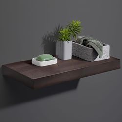 Dolle Big Boy 2 in. H X 9.8 in. W X 9.8 in. D Espresso Particle Board Decorative Wall Shelf