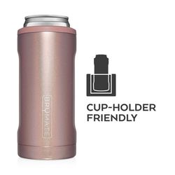BruMate Hopsulator 12 oz Glitter Rose Gold BPA Free Slim Can Insulator