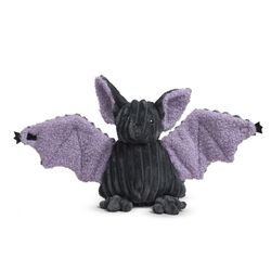 HuggleHounds For Dog Black/Purple Plush Baxter Bat Dog Toy Small 1 pk