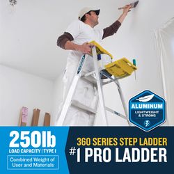Werner 8 ft. H Aluminum Step Ladder Type I 250 lb. cap.