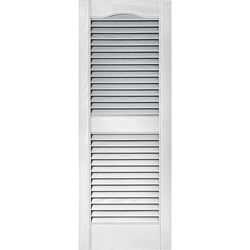 Builders Edge 39 in. H X 14.5 in. W White Louvered Vinyl Shutter 2 pk