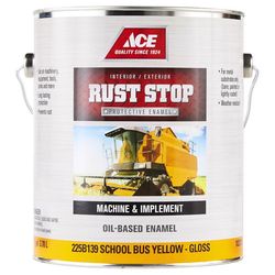Ace Rust Stop Indoor and Outdoor Gloss School Bus Yellow Oil-Based Enamel Rust Prevention Paint 1 ga