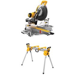 DEWALT 12 in. Sliding Compound Miter Saw, Double Bevel with DEWALT Miter Saw Stand, Compact