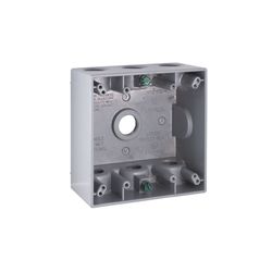 Bell Old Work 30.2 cu in Square Aluminum 2 gang Weatherproof Box Gray